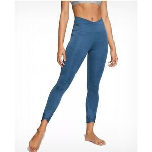 Nike Leggings Womens X Large Blue Yoga Wrap 7/8 Tight Crossover